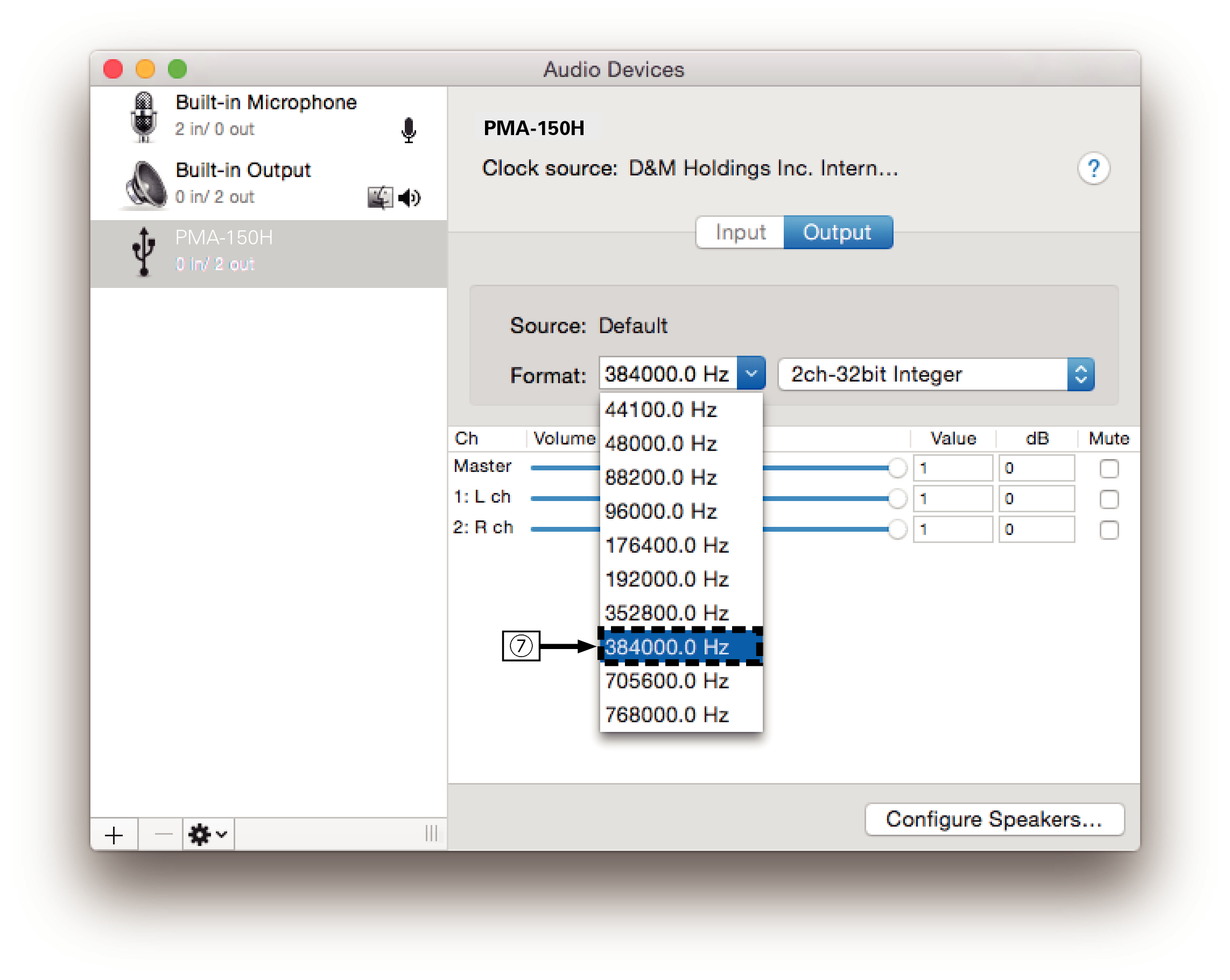 MacOS setting 2 PMA150H